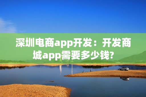 深圳电商app开发：开发商城app需要多少钱?