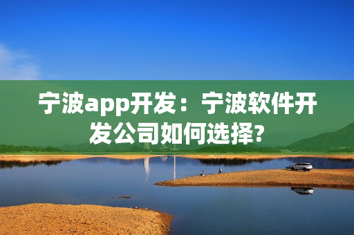 宁波app开发：宁波软件开发公司如何选择?