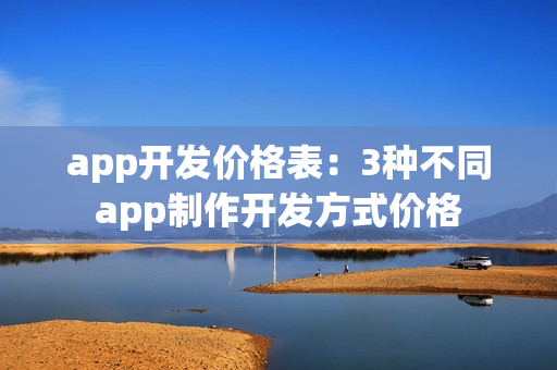 app开发价格表：3种不同app制作开发方式价格