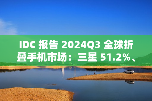 IDC 报告 2024Q3 全球折叠手机市场：三星 51.2%、联想 15.1%、华为 13.2%、荣耀 7.6%、小米 6.3%