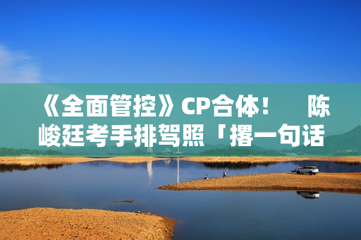 《全面管控》CP合体！　陈峻廷考手排驾照「撂一句话」丢包张哲伟