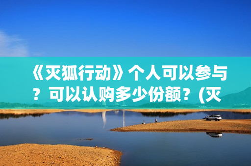 《灭狐行动》个人可以参与？可以认购多少份额？(灭狐行动制片人)