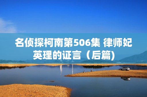 名侦探柯南第506集 律师妃英理的证言（后篇)