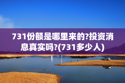 731份额是哪里来的?投资消息真实吗?(731多少人)