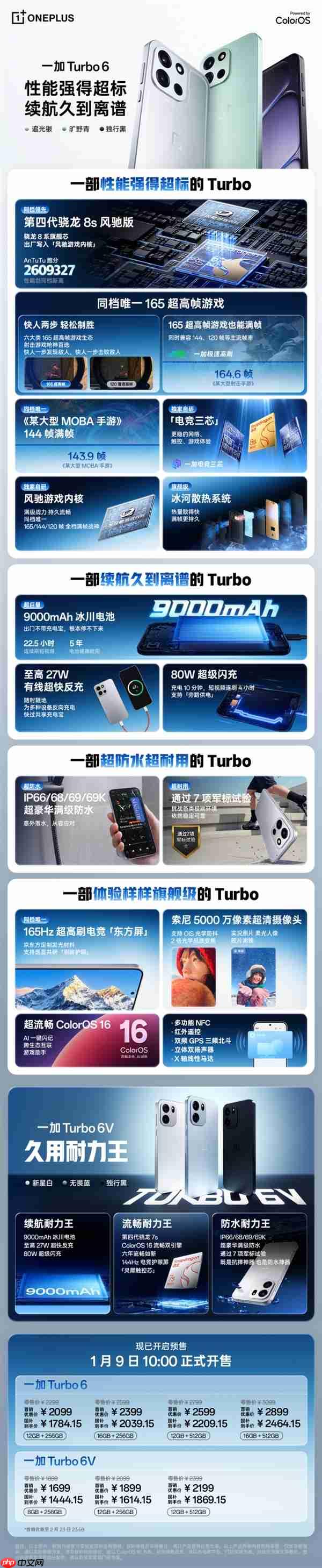 2099元起 一图了解一加Turbo 6：9000mAh电池 续航离谱