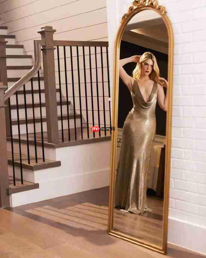 艾丽范宁活动写真图赏 穿深V长裙秀绝美腰臀