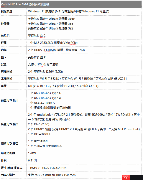 微星在2026 CES 发布Cubi NUC AI+ 3MG：面向AI驱动未来的超紧凑型Copilot+电脑
