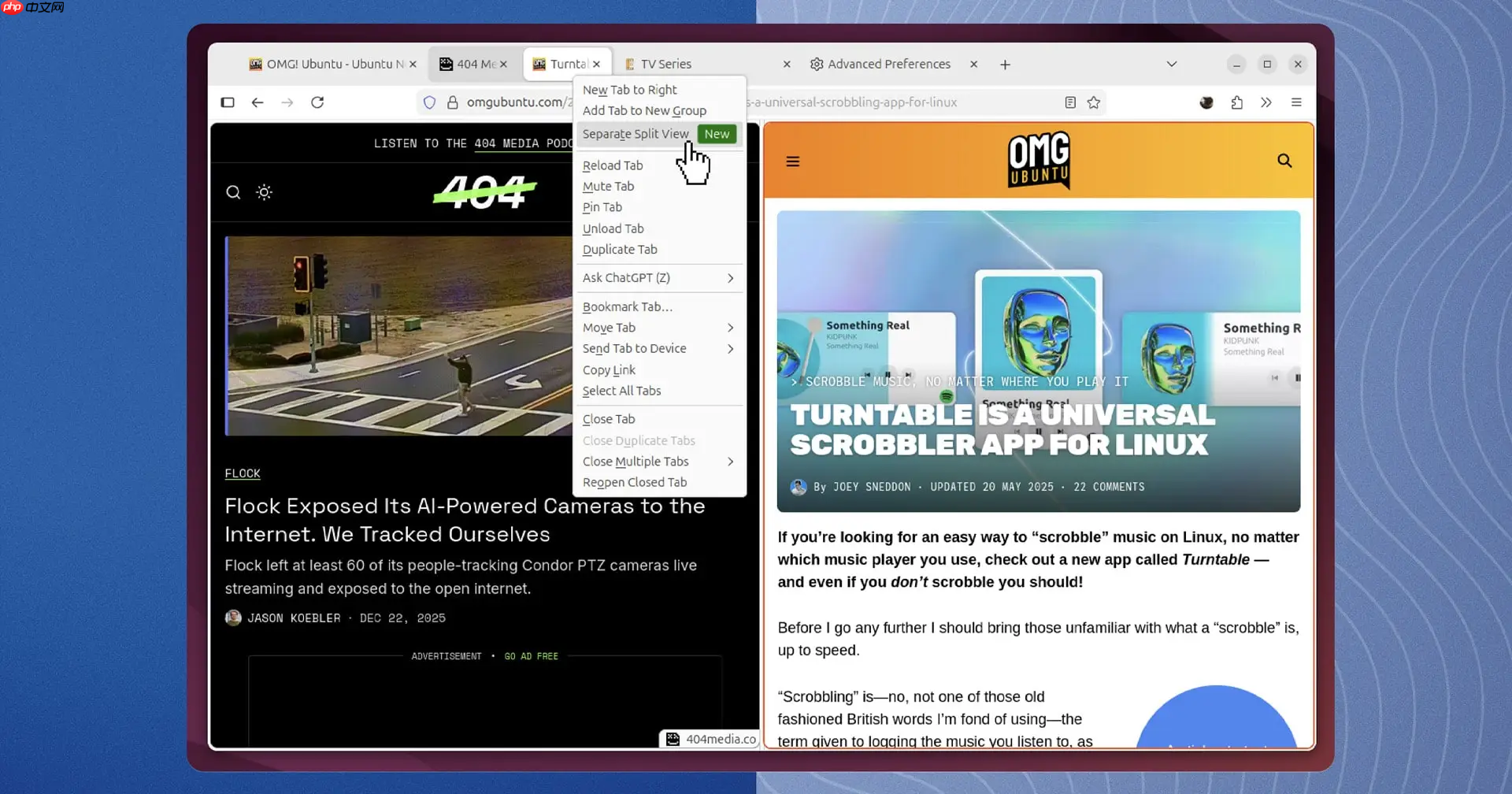 Firefox 即将推出标签页“视图拆分”功能