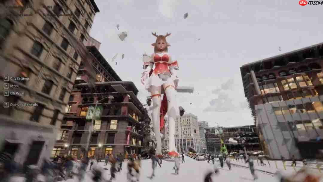 《女巨人游乐场》更新圣诞造型 白袜红高根践踏城市