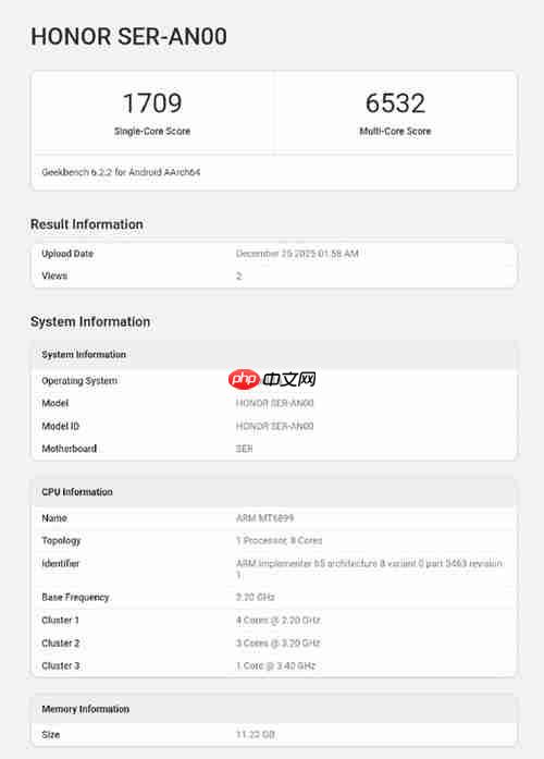 220万跑分+10080mAh超大电池!荣耀Power 2配置曝光