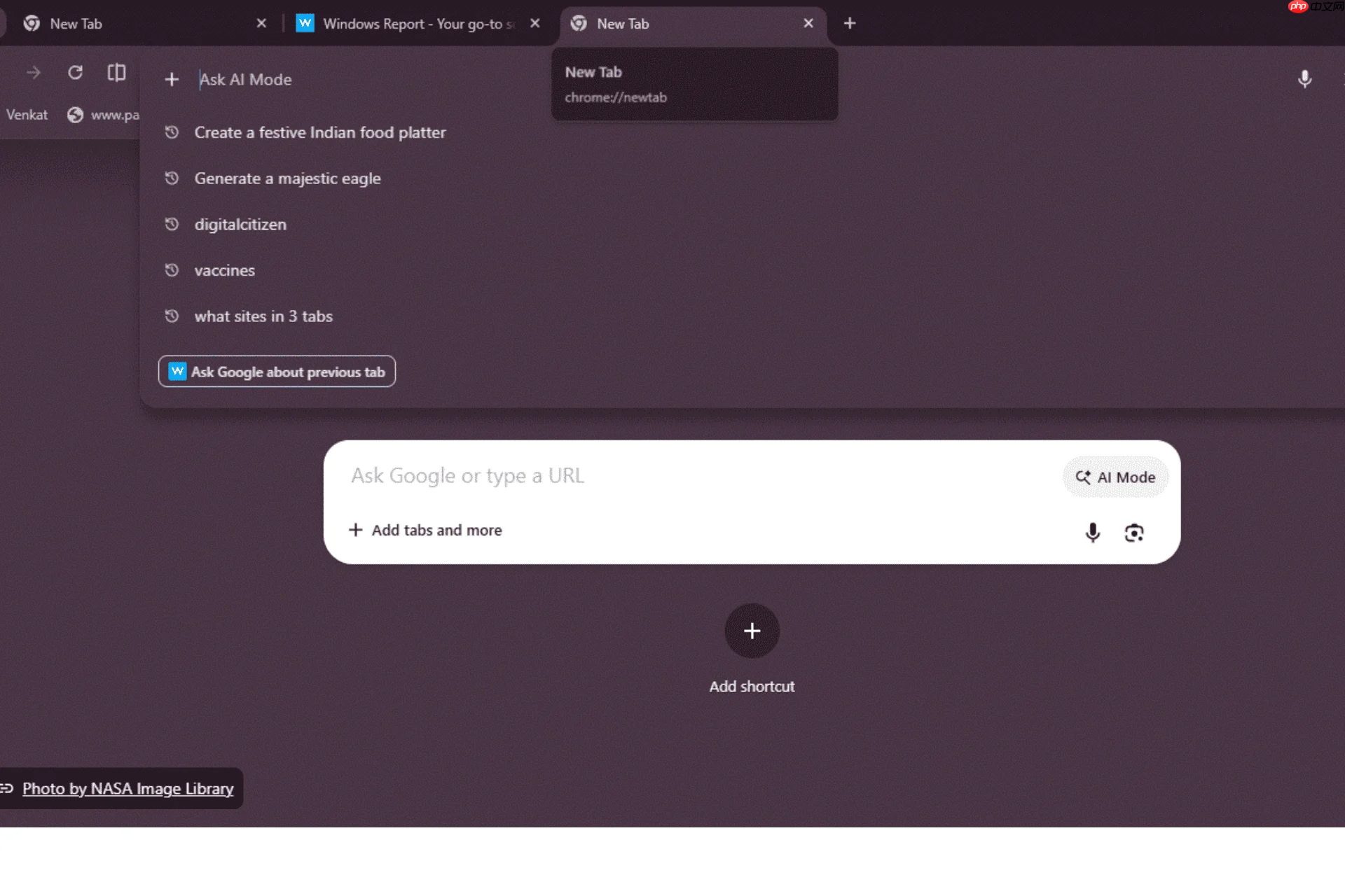 Chrome 内置的 AI Mode 功能支持“跨标签页上下文”