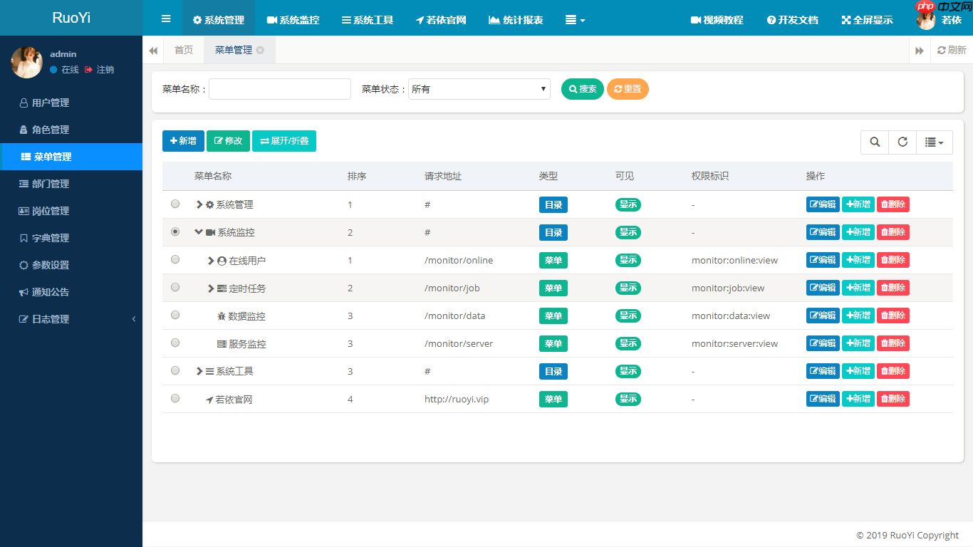 RuoYi 4.8.2 发布，更多细节优化