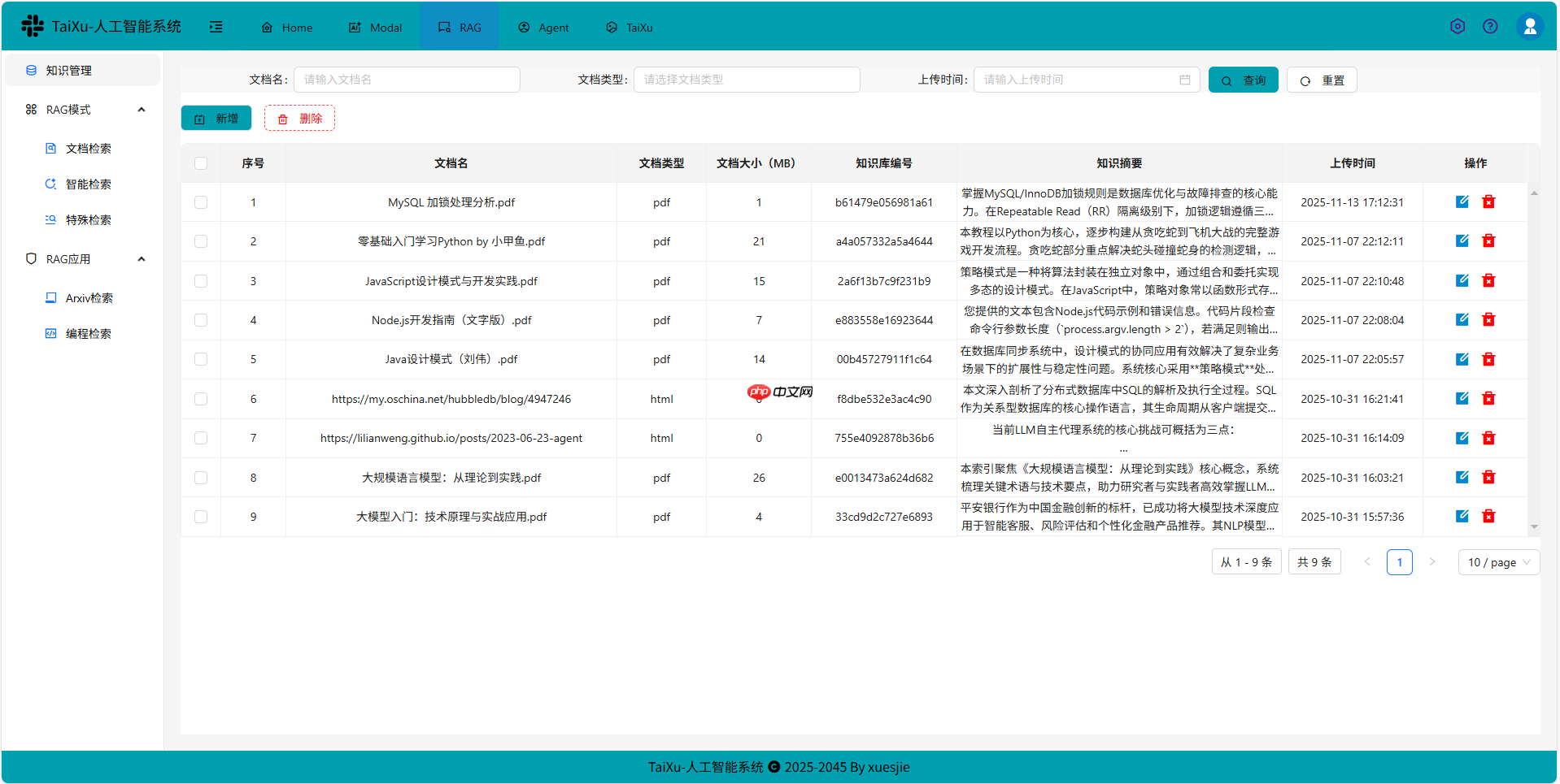 taixu-admin v0.0.6 发布,llm+rag+agent 应用技术系统