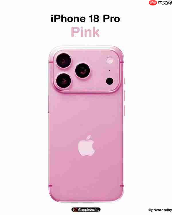 iPhone 18 Pro五款新配色渲染图曝光:蓝紫绿粉银五色