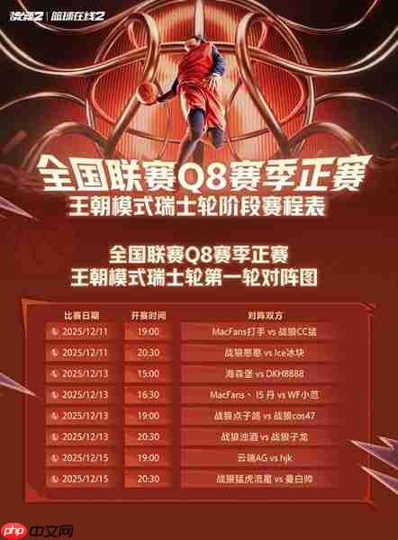 球场竞八方！NBA2KOL2全国联赛Q8赛季正赛12月11日热血开战！