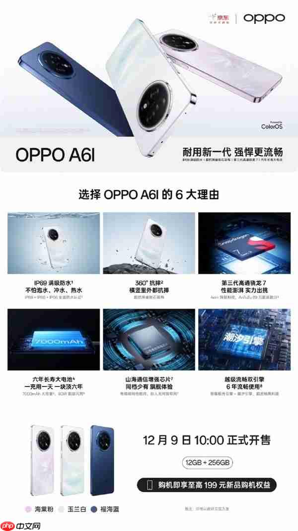 1799元!OPPO A6l发布:电池6年耐用、自研通信增强芯片