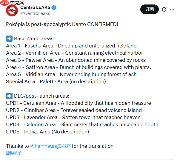 《宝可梦：Pokopia》地图泄露！确认为末日版关都地区