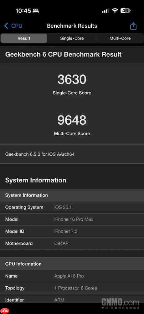 同为台积电3nm制程 A18 Pro散热后与A19 Pro跑分相当