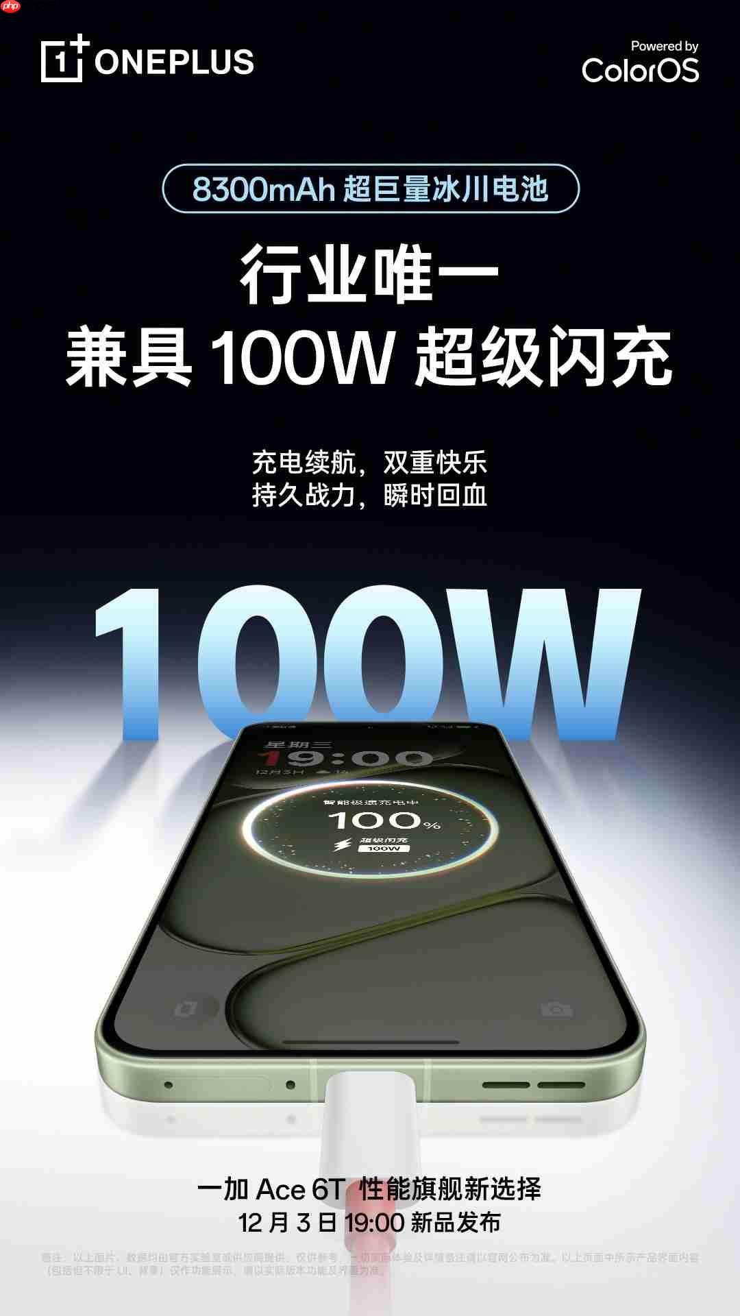 全球首发8300mAh！一加 Ace 6T成为电池最大性能旗舰