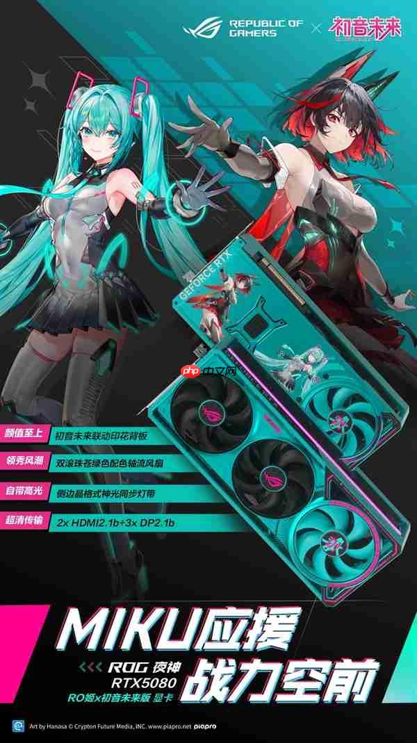 二次元与性能信仰碰撞！ROG夜神RTX5080 RO姬x初音未来版显卡