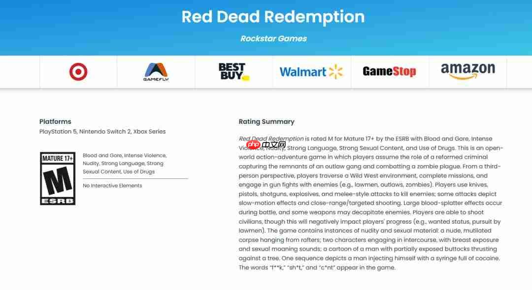 《荒野大镖客:救赎》要登PS5、Xbox Series和Switch 2