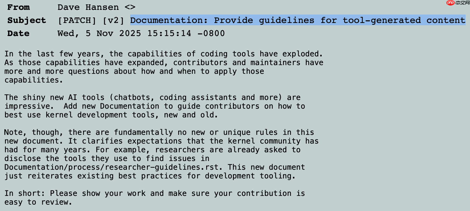 linux 内核社区正在讨论生成式 ai 使用政策