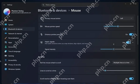 Windows 11迎来新体验:系统操作将加入触觉反馈,强度可自定义 - php中文网