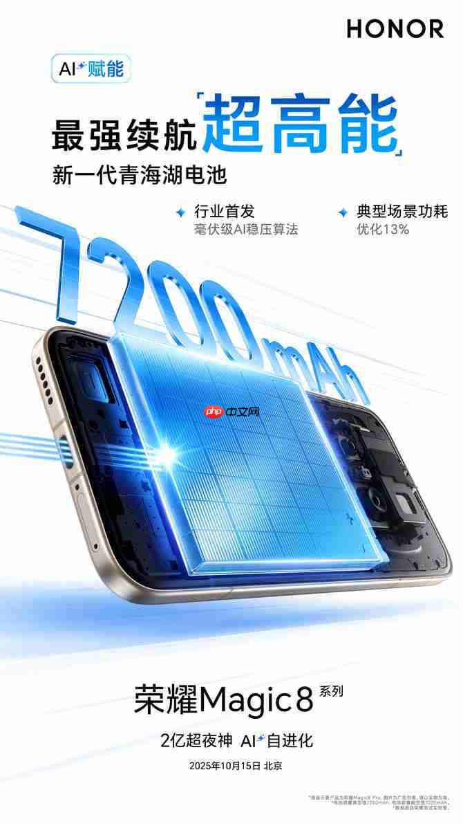 碾压同级!荣耀Magic8 Pro搭7200mAh电池+2亿长焦太顶了,15日发布