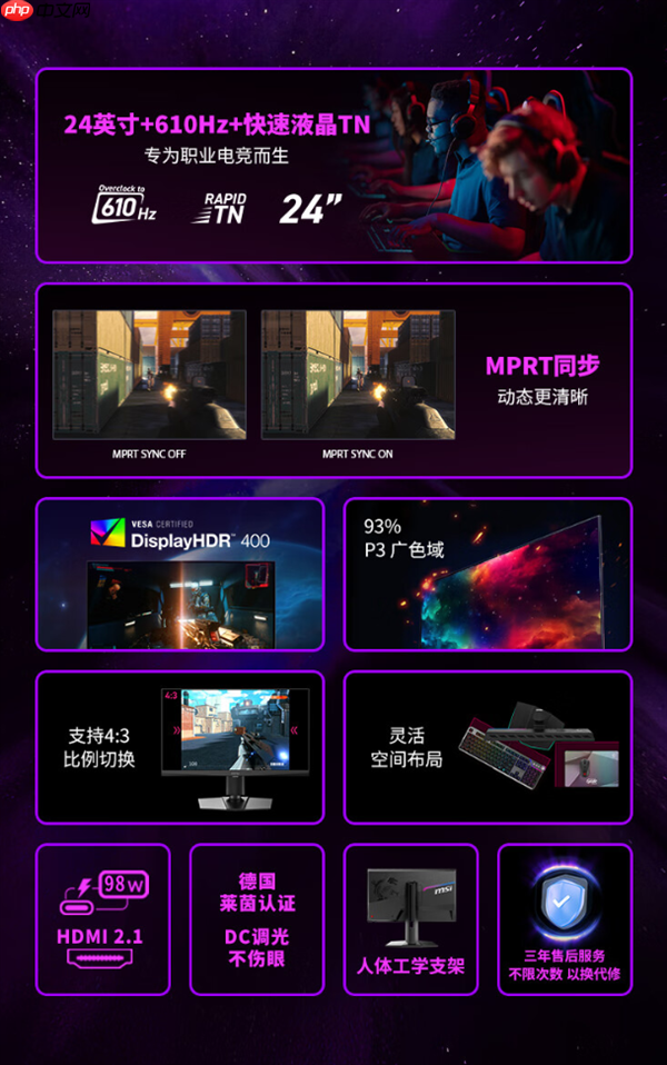 突破行业天花板！微星首款610Hz超高刷新率显示器补贴到手仅3999元