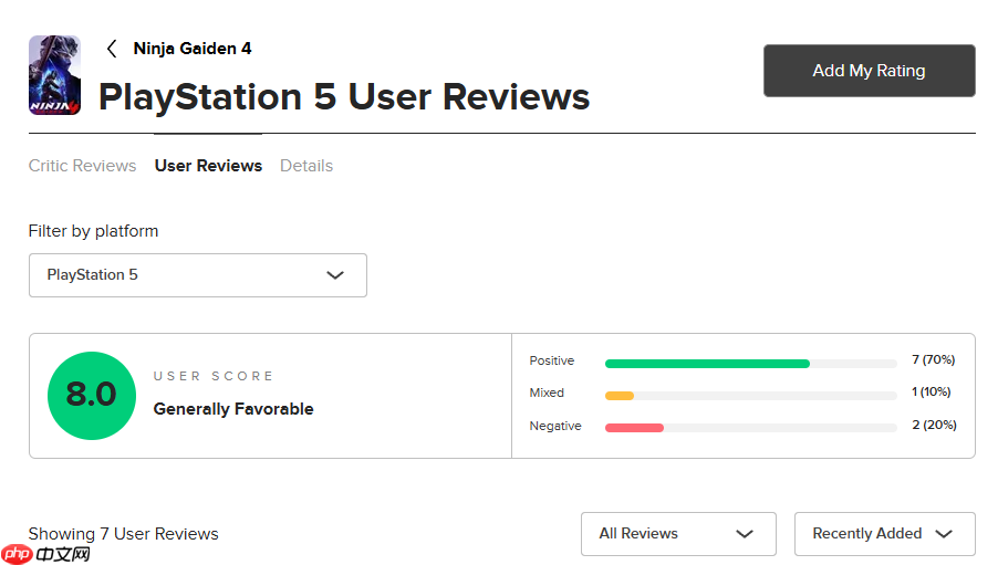 《忍者龙剑传4》M站玩家评分8.4分：音乐超赞 战斗太爽！