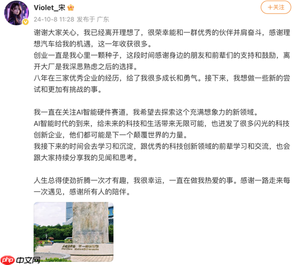 前vivo“最美产品经理”宋紫薇 创业AI硬件首款产品曝光