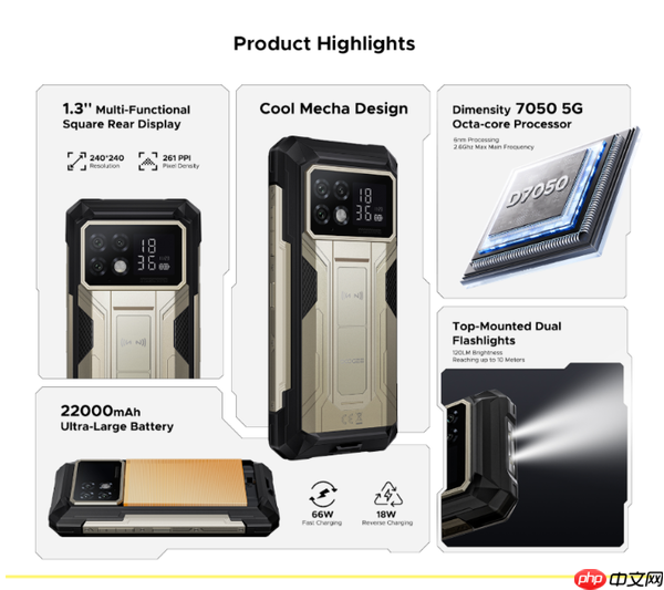 DOOGEE S200 Max手机开售 22000mAh+副屏幕设计