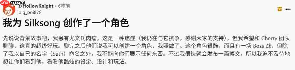 另一种方式的“永生”！《空洞骑士》已故粉丝在《丝之歌》里化为永恒