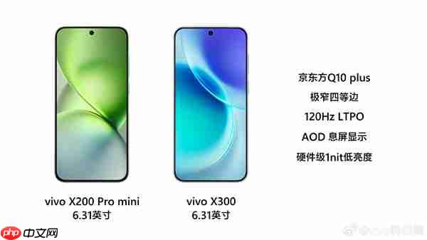 6.31英寸最强小直屏！vivo X300屏幕规格揭晓：最窄四等边+超声波指纹2.0