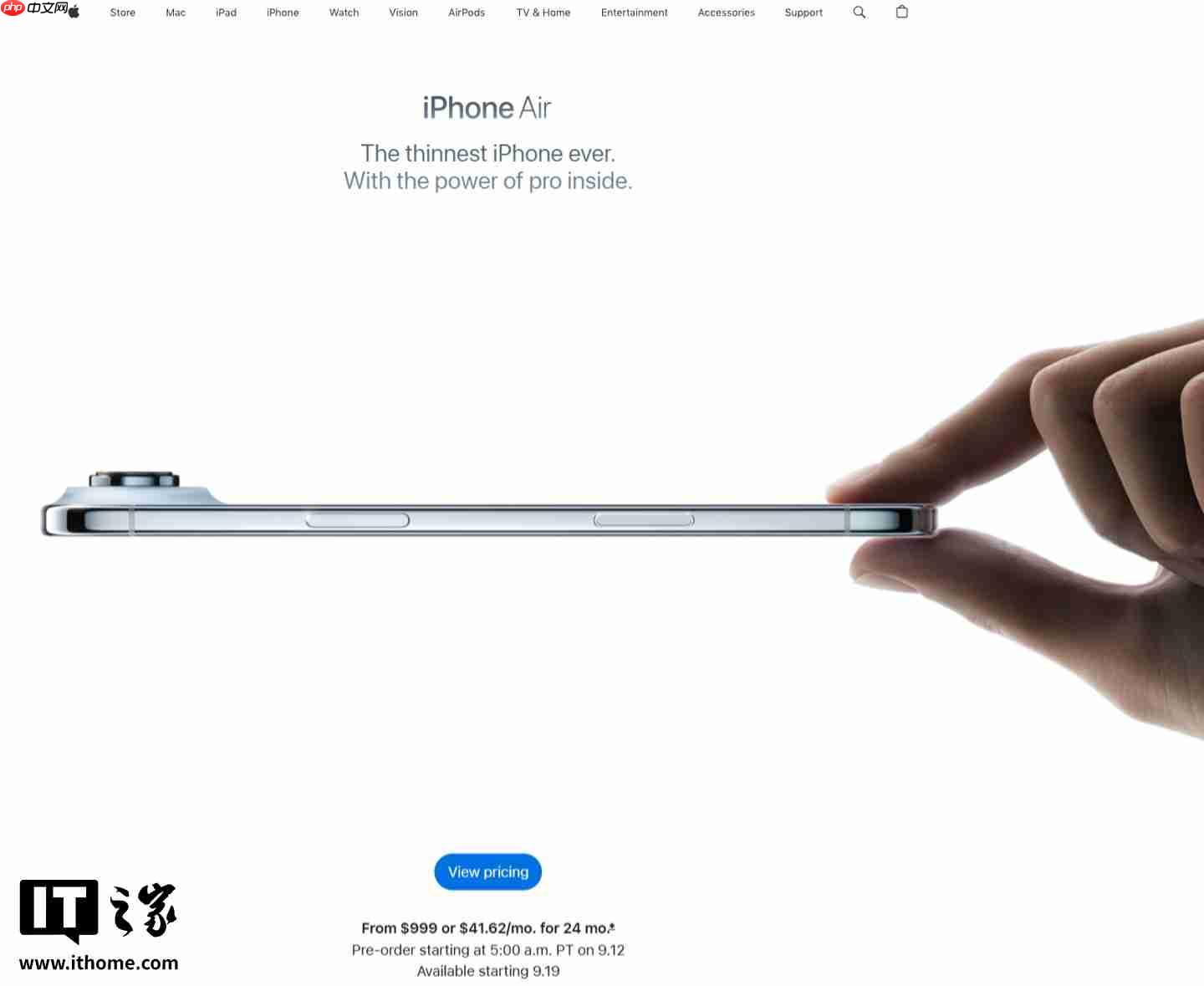 苹果的特殊照顾：iPhone Air 韩国官网没有捏合手势动画