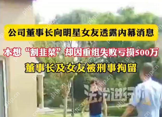 为爱泄密?董事长与明星女友内幕交易亏损百万,双双被拘 - php中文网