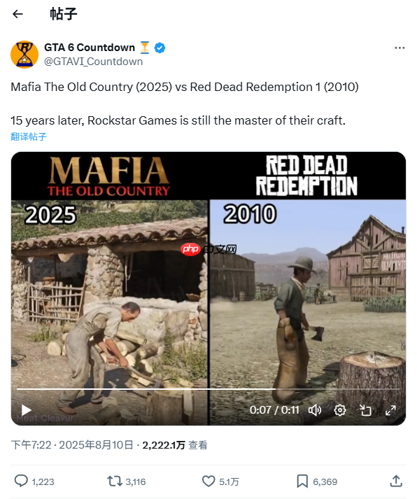 四海兄弟与荒野大镖客动画对比引争议:过于注重细节?