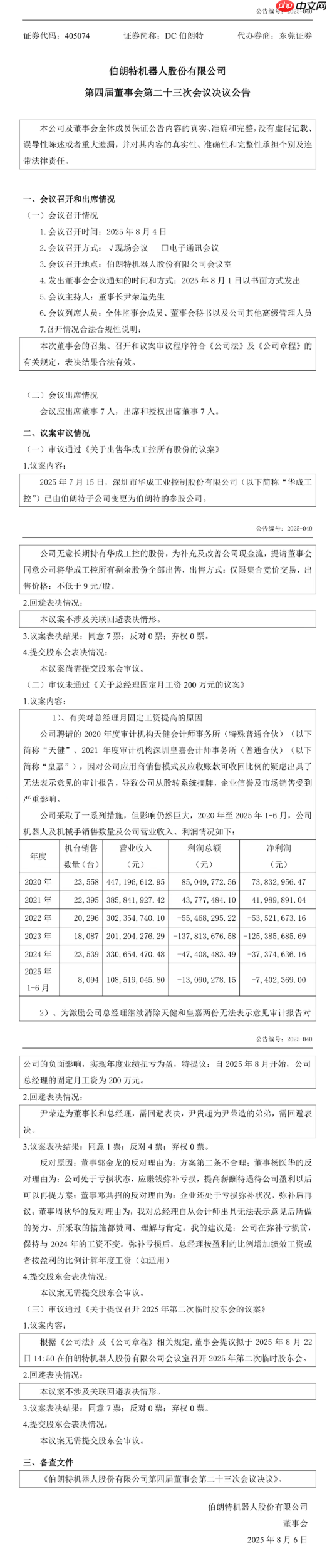 公司亏损却要求月薪 200 万,伯朗特机器人总经理遭投资人“手撕”