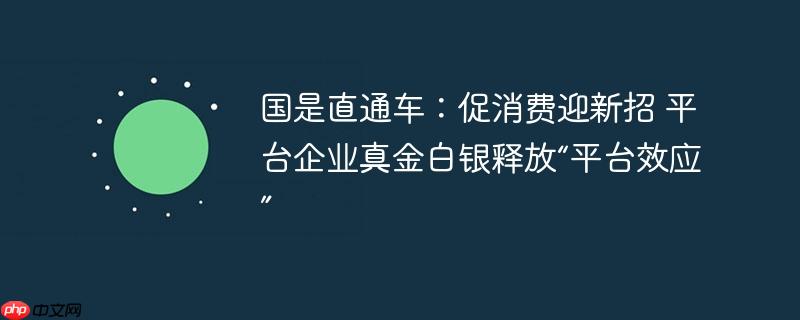 国是直通车：促消费迎新招 平台企业真金白银释放“平台效应”