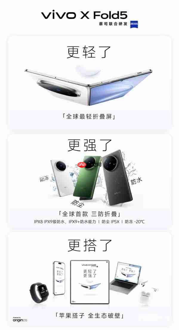 vivo X Fold 5明日发布!全球最轻和全球首款三防折叠