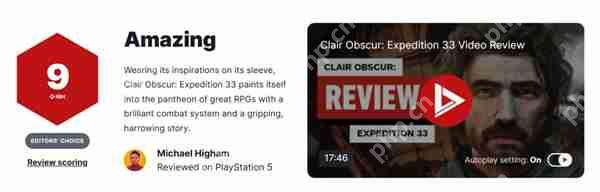 《光与影:33号远征队》IGN 9分好评 获M站必玩认证