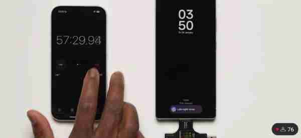 外媒直播三星S25 Ultra 45W充电测试:34分钟干到80%电量