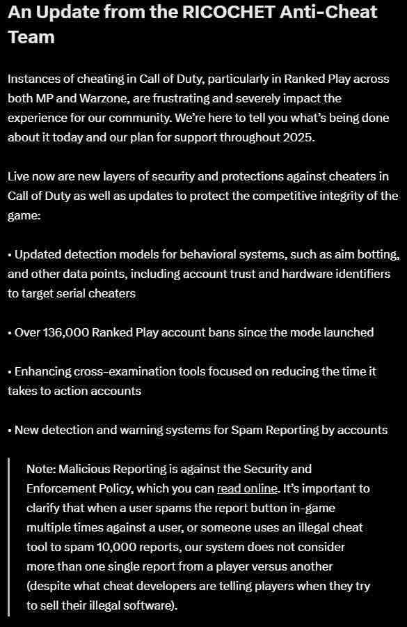 Treyarch 强化反作弊措施,致力于打造更公平的使命召唤21:黑色行动6游戏环境