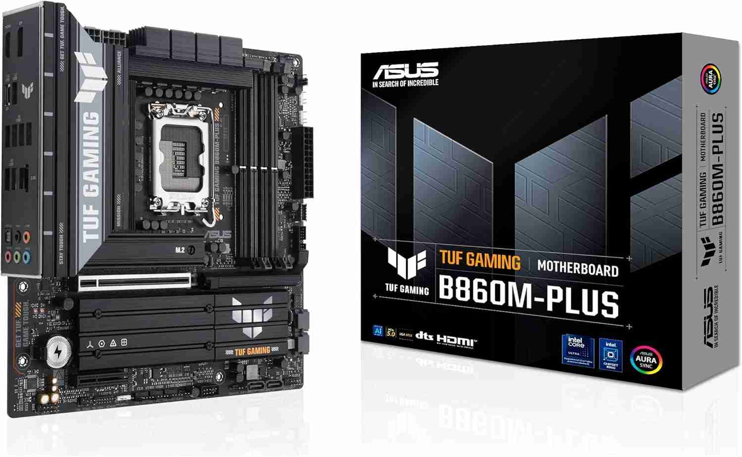 华硕 TUF GAMING B860M-PLUS“重炮手”主板渲染图曝光,支持 2.5GbE