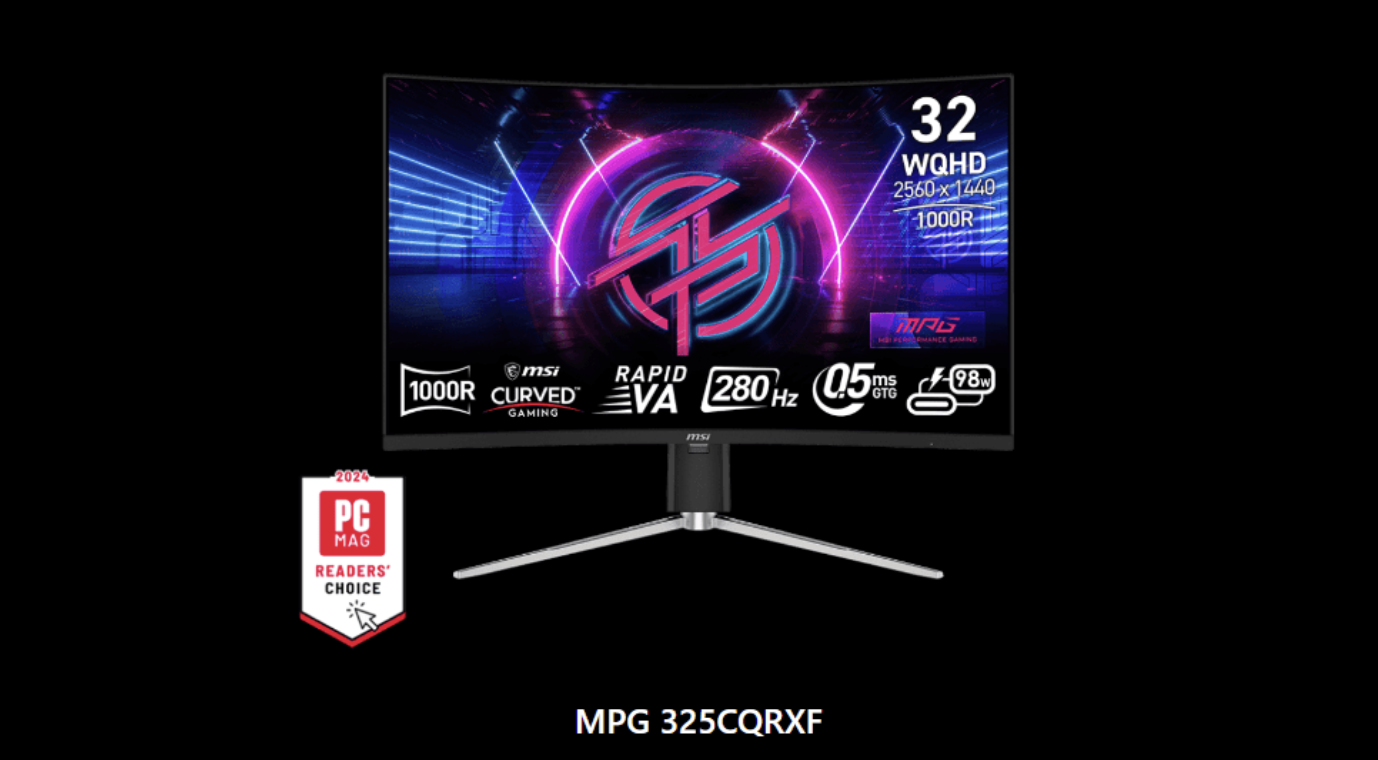 微星推出“325CQRXF”32 英寸显示器,搭 2K 280Hz Rapid VA 面板