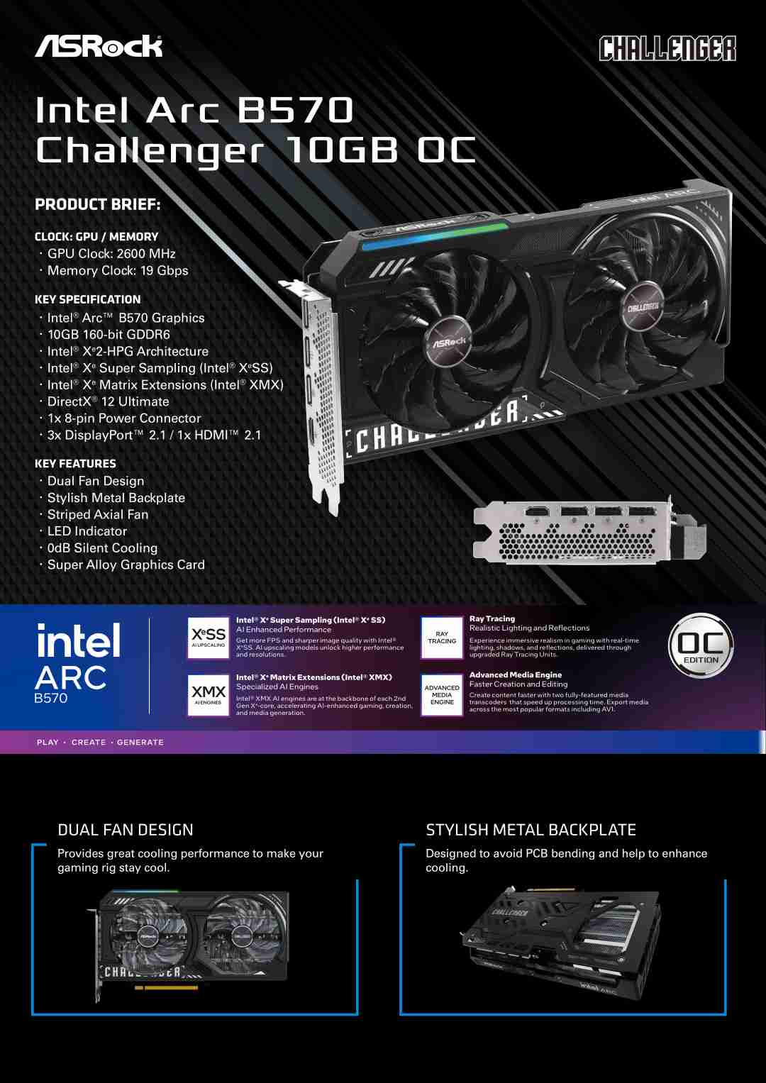 华擎英特尔锐炫 B570 显卡文件曝光,确认 18Xe 核心、10GB 显存