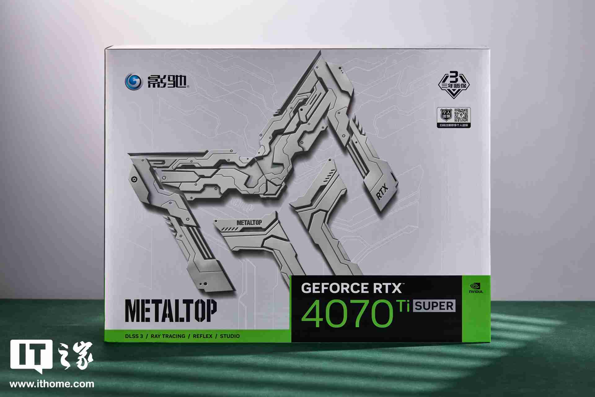 影驰 GEFORCE RTX 4070Ti SUPER 金属大师 Plus OC 图赏，硬派金属风，旗舰同款散热