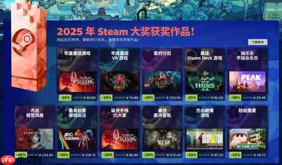 2025年Steam大奖结果揭晓!《丝之歌》斩获年度最佳