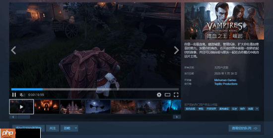 开放世界RPG《嗜血之王:崛起》定档1月30日:建造城堡 管理氏族