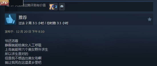 真人互动《荒岛求生:逃出美女岛》获Steam好评如潮:首发37.8元 截至1月2日